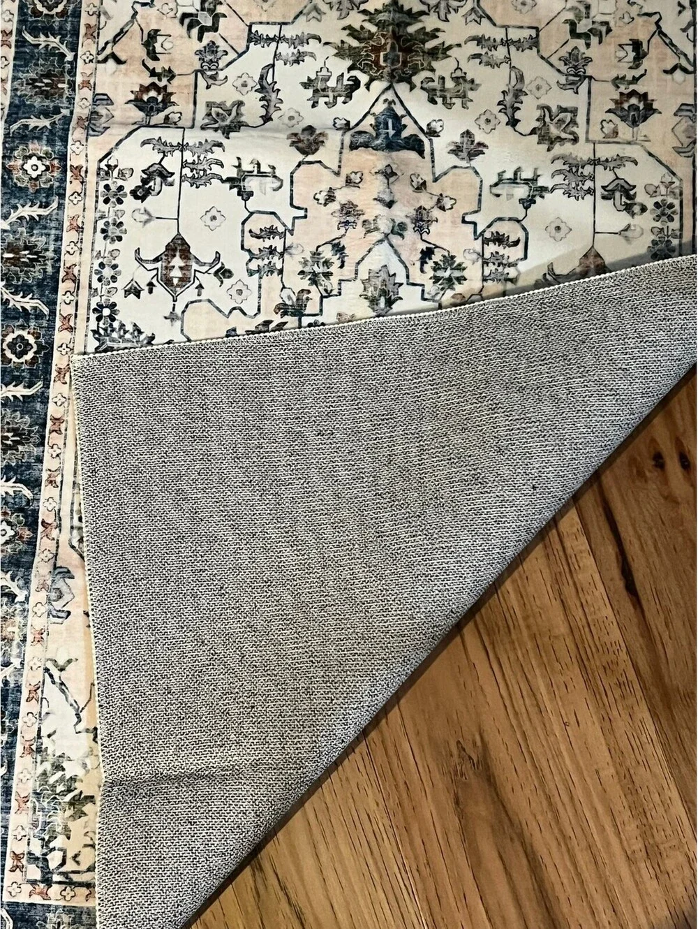 Blue and Cream Kitchen Mat Rug 2x3